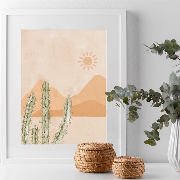 Wall Art Boho Nature Plants Print Illustration Unframed - Picture 2 of 5